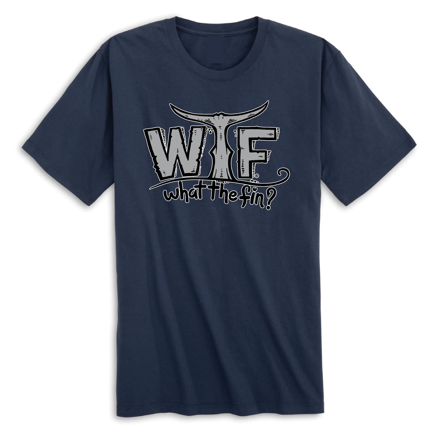What The Fin Classic Grey Logo Cotton Tee
